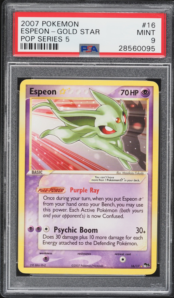 2007 Pokemon POP Series 5 Espeon Gold Star #16 PSA 9 MINT