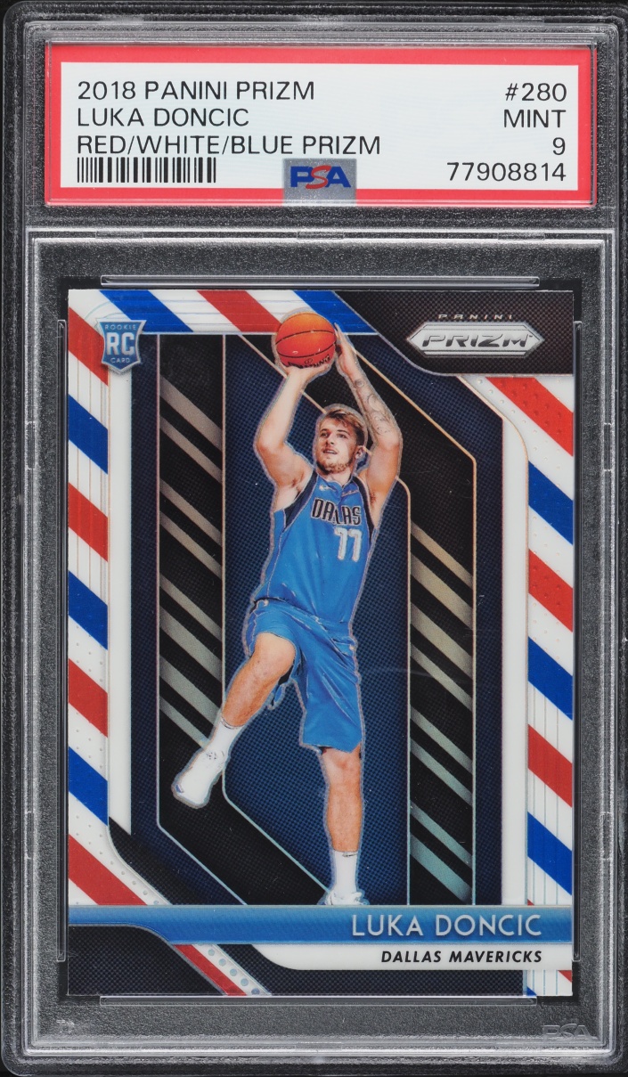 2018 Panini Prizm Red White Blue Luka Doncic ROOKIE #280 PSA 9 MINT
