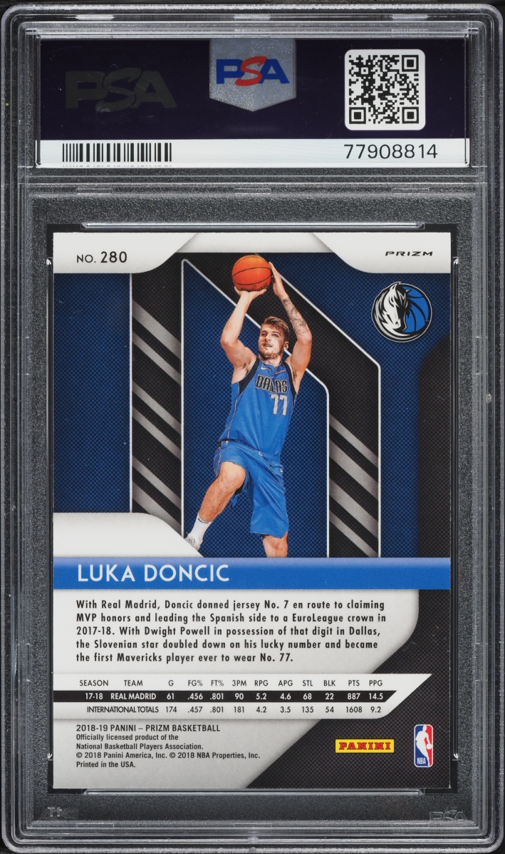 2018 Panini Prizm Red White Blue Luka Doncic ROOKIE #280 PSA 9 MINT