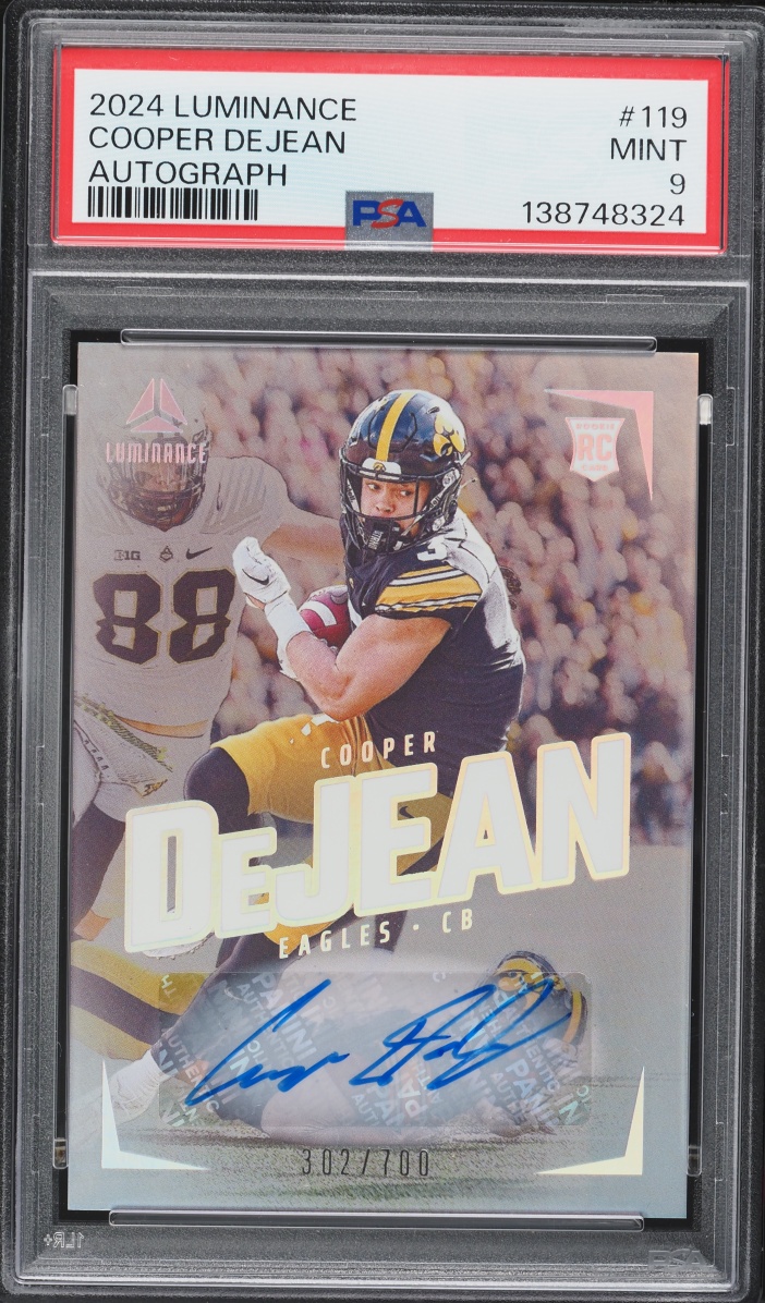 2024 Panini Luminance Cooper Dejean ROOKIE AUTO /700 #119 PSA 9 MINT