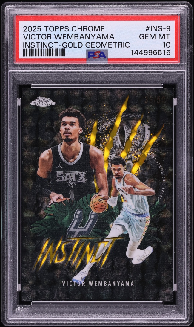 2025 Topps Chrome Instinct Gold Geometric Victor Wembanyama /50 #INS-9 PSA 10 GEM MINT