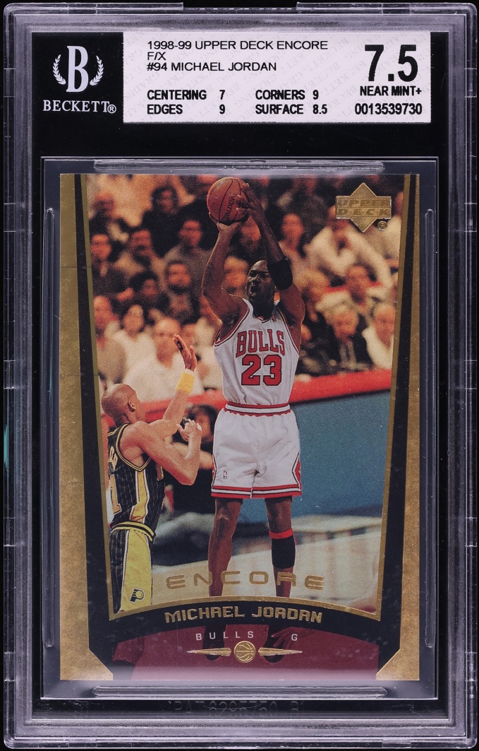 1998 Upper Deck Encore F/X Michael Jordan /125 #94 BGS 7.5 NRMT+
