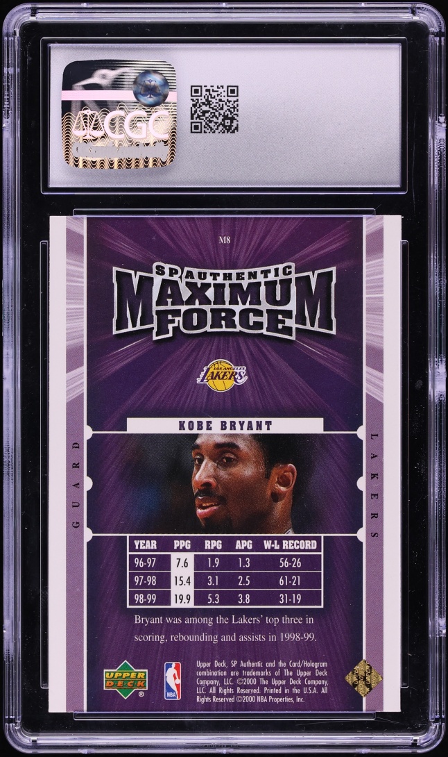 1999 SP Authentic Maximum Force Kobe Bryant #M8 CGC 10 GEM MINT