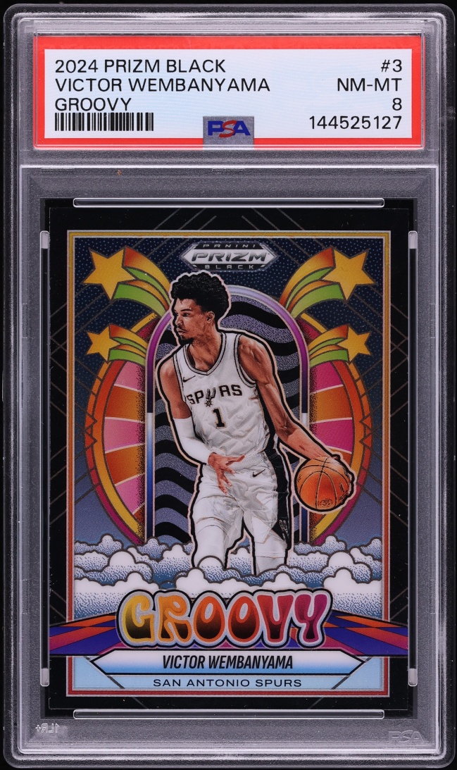 2024 Panini Prizm Black Groovy Victor Wembanyama #3 PSA 8 NM-MT