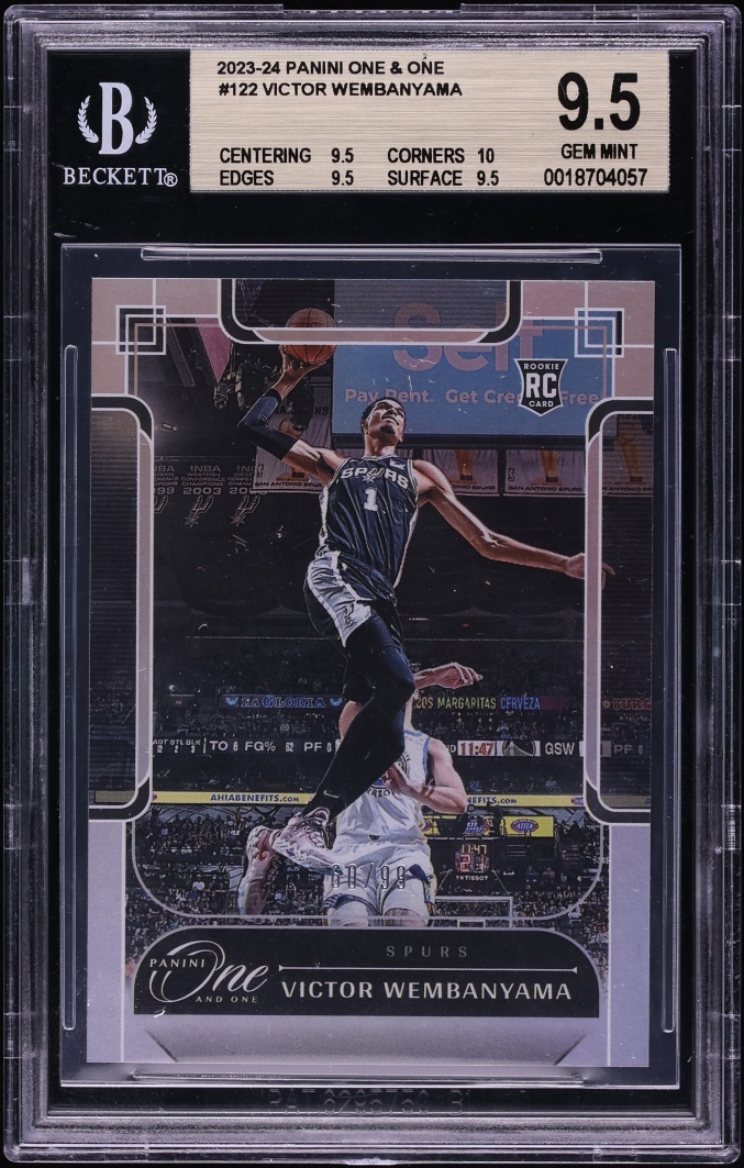 2023 Panini One And One Victor Wembanyama ROOKIE #122 BGS 9.5 GEM MINT