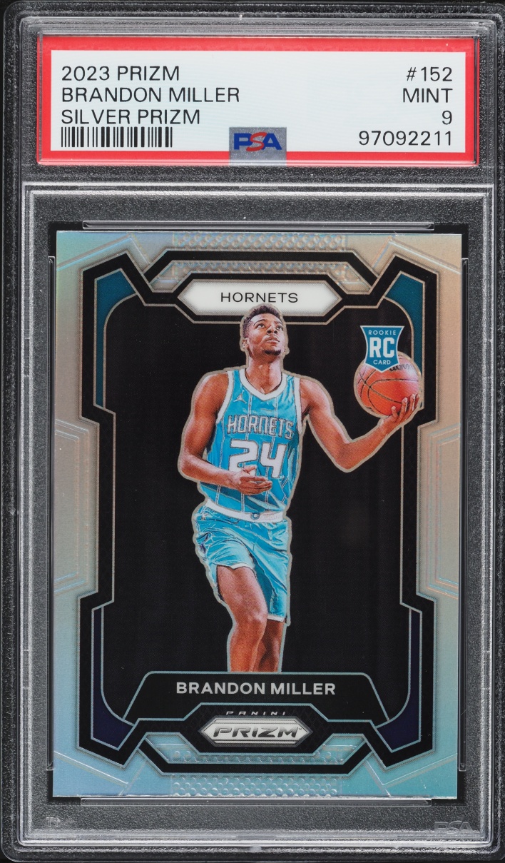 2023 Panini Prizm Silver Brandon Miller ROOKIE #152 PSA 9 MINT