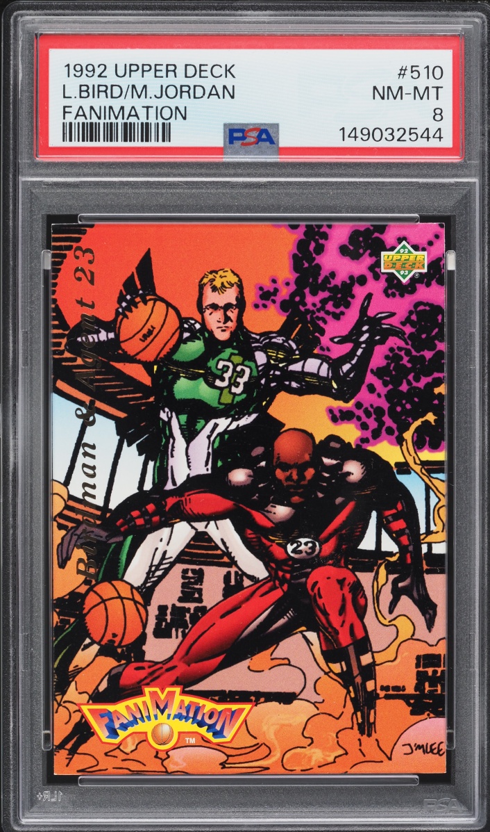 1992 Upper Deck Fanimation Larry Bird & Michael Jordan #510 PSA 8 NM-MT