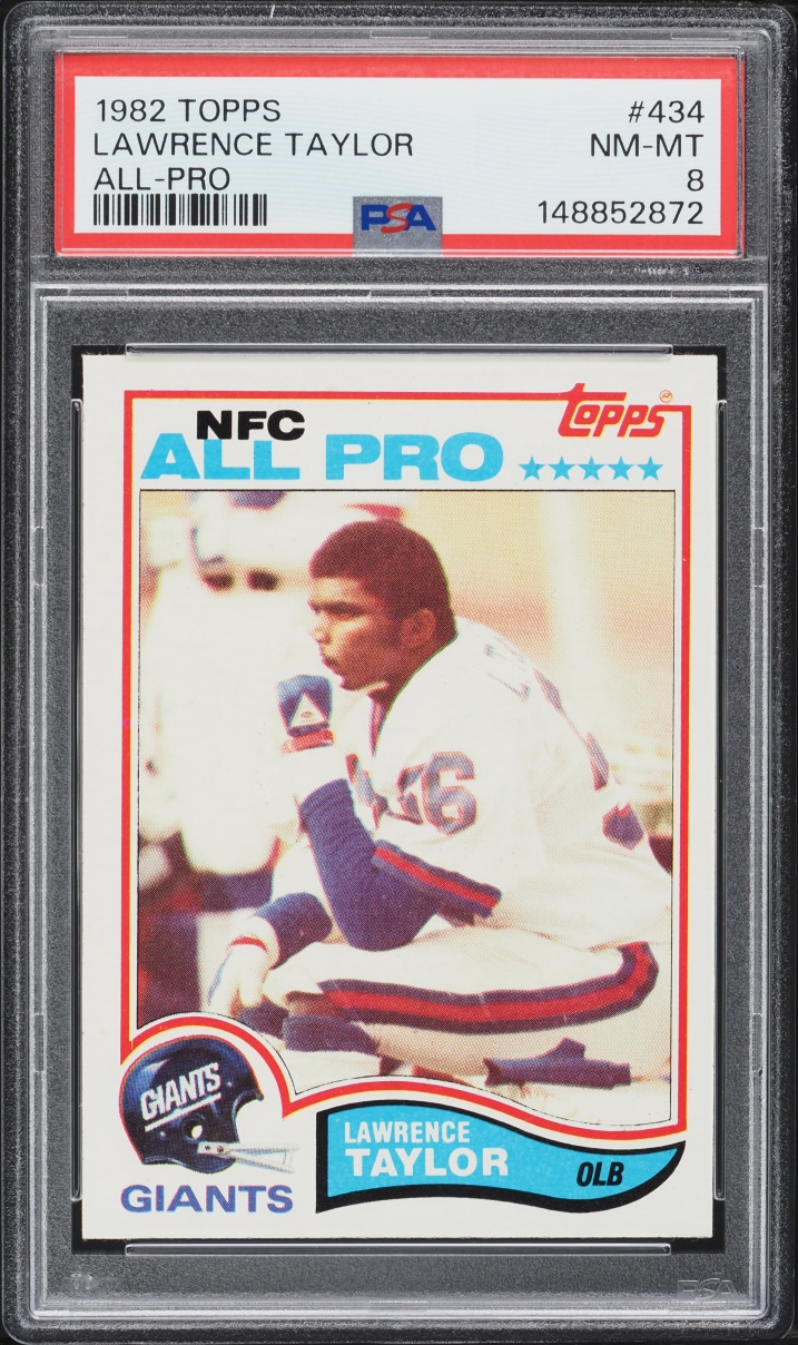 1982 Topps Football Lawrence Taylor ROOKIE, ALL-PRO #434 PSA 8 NM-MT
