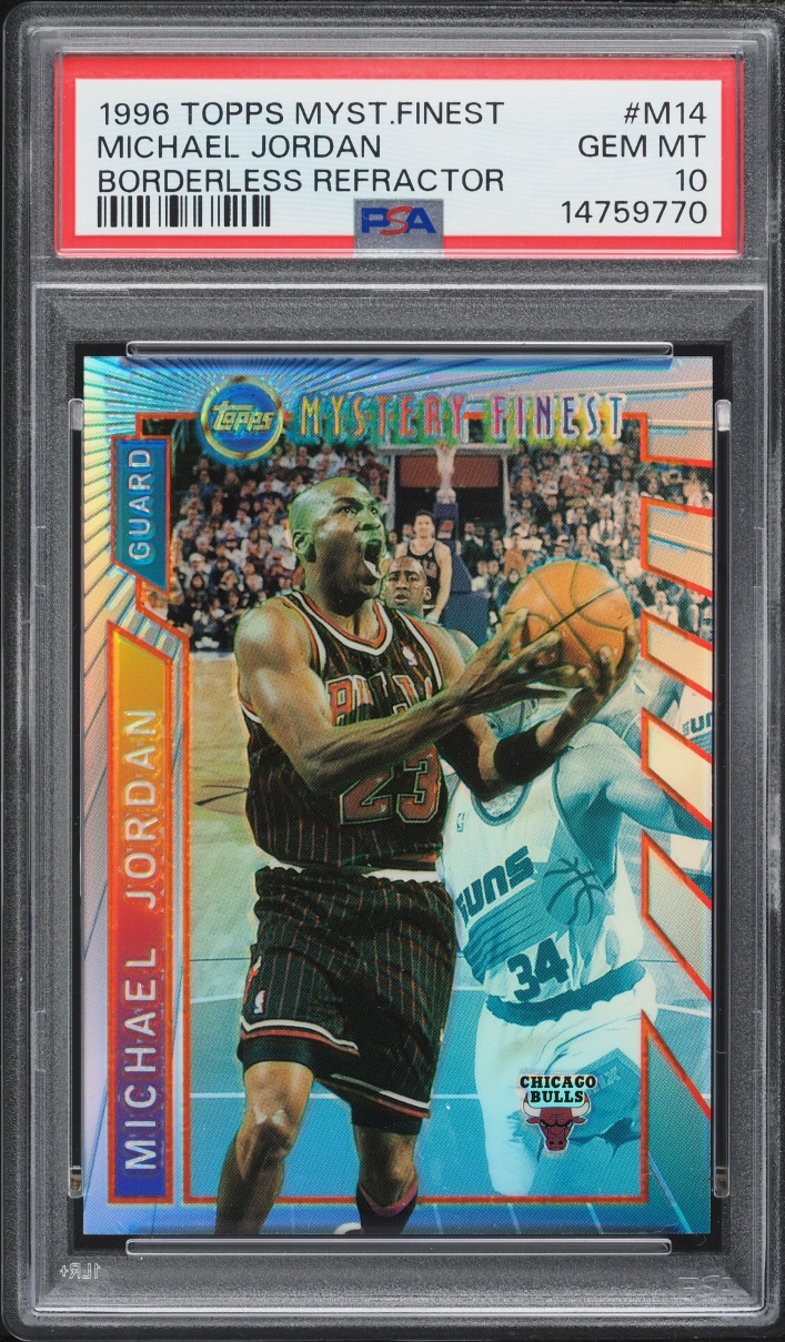 1996 Topps Mystery Finest Borderless Refractor Michael Jordan #M14 PSA 10 GEM