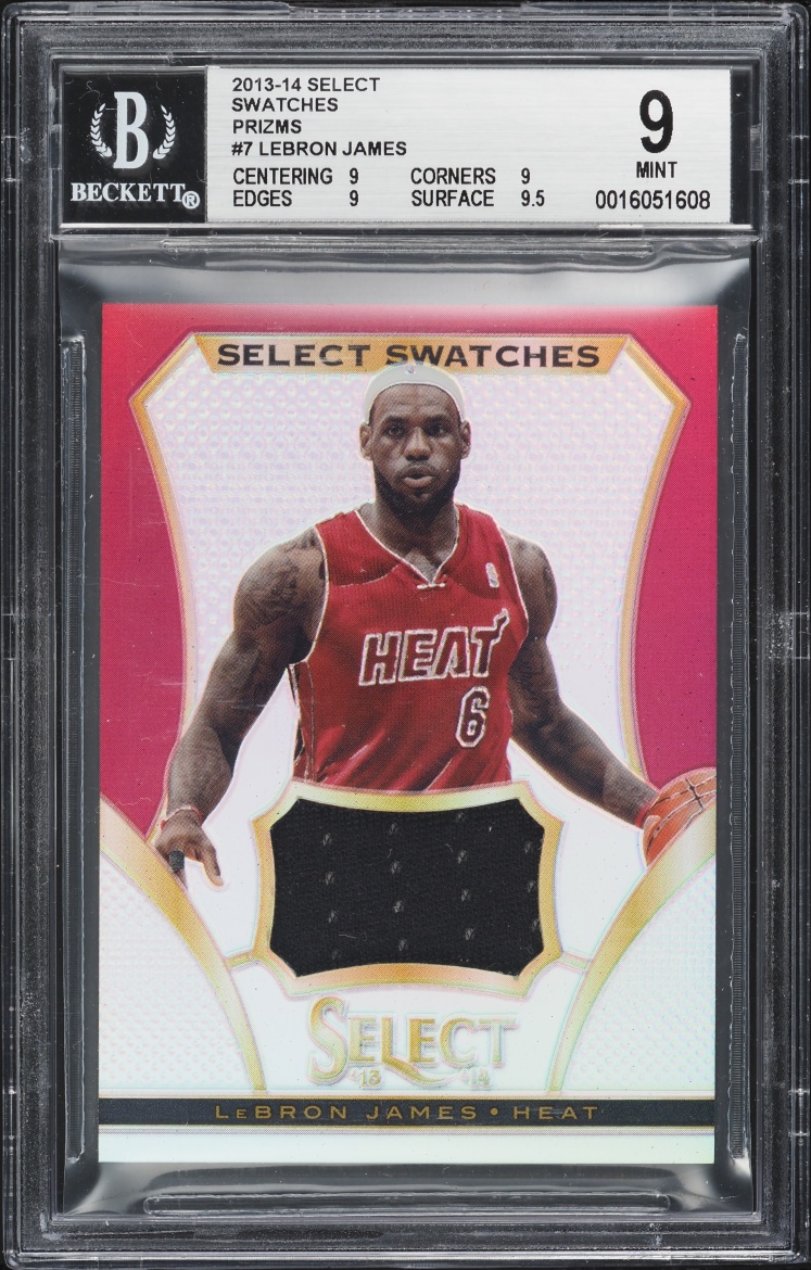 2013 Select Swatches Prizms Lebron James PATCH /25 #7 BGS 9 MINT