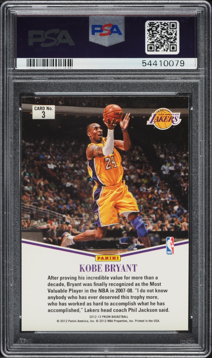 2012 Panini Prizm MVP Kobe Bryant #3 PSA 10 GEM MINT