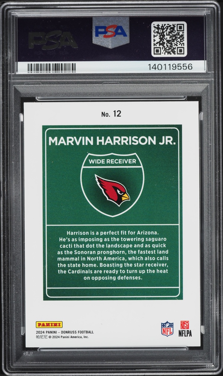 2024 Donruss Downtown Marvin Harrison Jr. ROOKIE #12 PSA 10 GEM MINT