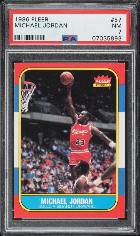 その他 86 87 fleer michael jordan!!! 1986 Fleer Basketball Michael Jordan ROOKIE #57 PSA 8 NM-MT on
