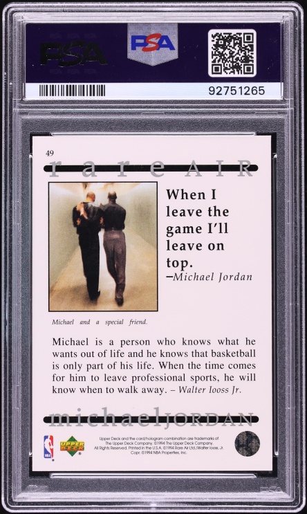 1994 Upper Deck MJ Rare Air Michael Jordan #49 PSA 10 GEM MINT