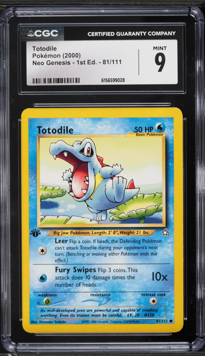 2000 Pokemon Neo Genesis 1st Edition Totodile #81 CGC 9 MINT