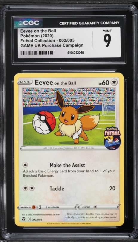 2020 Pokemon Sword & Shield Futsal Collection Game UK Purchase Eevee On The Ball #2 CGC 9 MINT