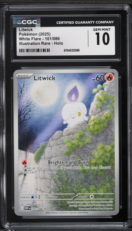 2025 Pokemon Scarlet & Violet White Flare IR Litwick #101 CGC 10 GEM MINT
