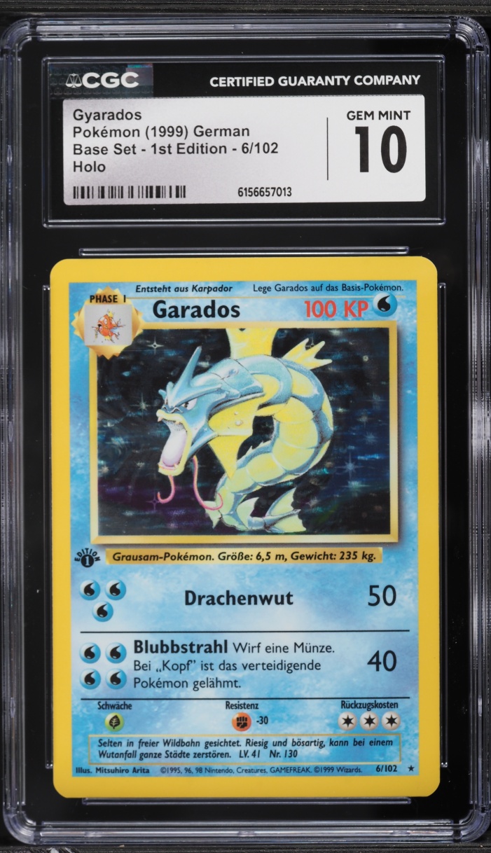 1999 Pokemon German Base Set 1st Edition Holo Gyarados #6 CGC 10 GEM MINT