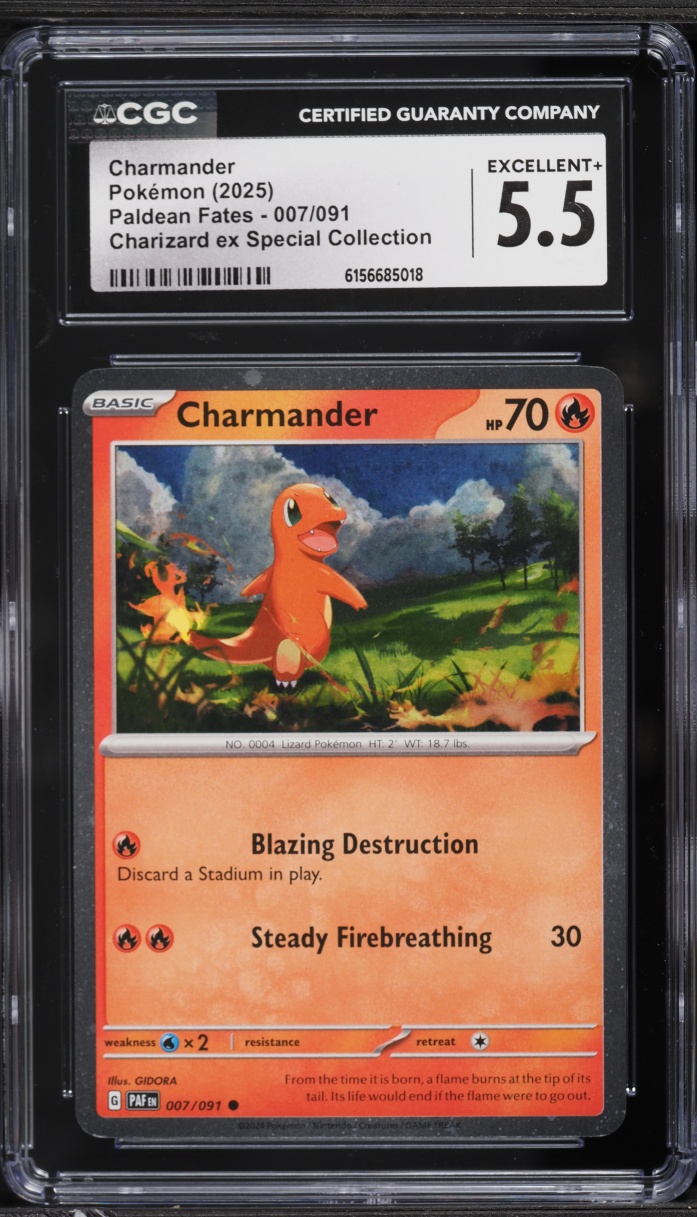 2025 Pokemon SV Paldean Fates Charizard ex Special Collection Charmander #7 CGC 5.5 EX+