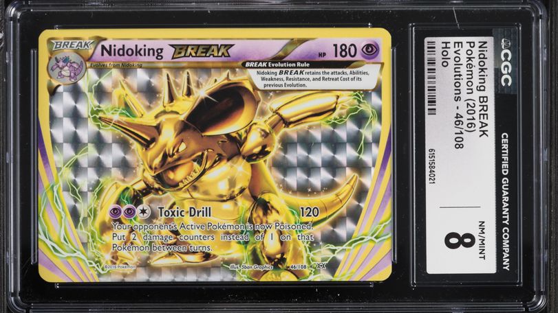 2016 Pokemon XY Evolutions Holo Nidoking BREAK #46 CGC 8 NM-MT