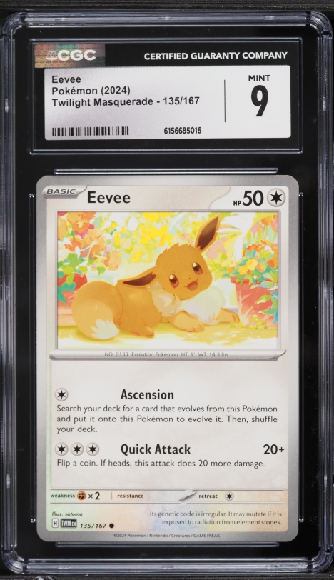 2024 Pokemon Scarlet & Violet Twilight Masquerade Eevee #135 CGC 9 MINT