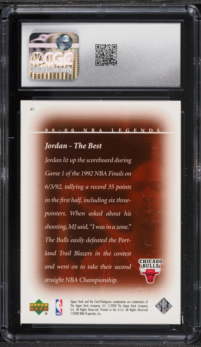 1999 Upper Deck Legends Michael Jordan #85 CGC 9.5 MINT+