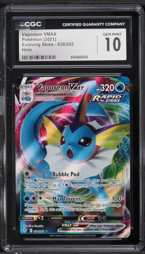 2021 Pokemon Japanese Sword & Shield VMAX Climax CHR Vaporeon #189