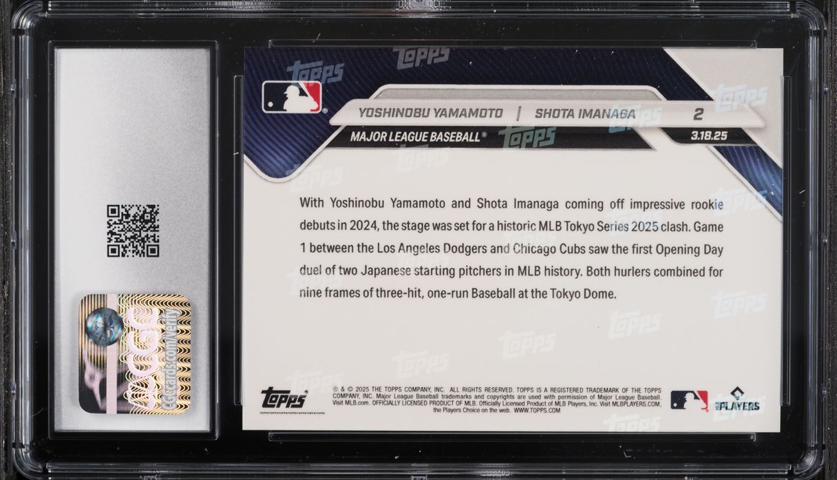 2025 Topps Now Yoshinobu Yamamoto & Shota Imanaga #2 CGC 9 MINT