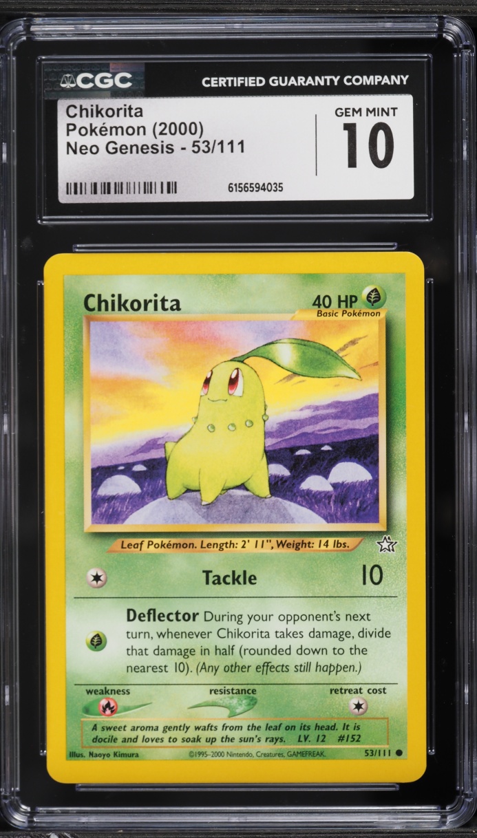 2000 Pokemon Neo Genesis Chikorita #53 CGC 10 GEM MINT graded card