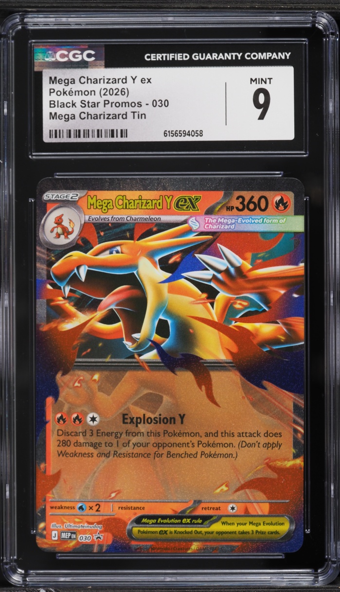 2026 Pokemon Mega Evolution Black Star Promo Tin Mega Charizard Y ex #30 CGC 9 MINT