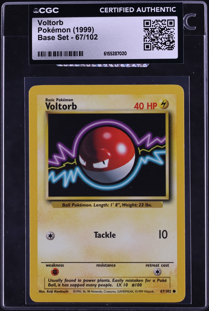 1999 Pokemon Base Set Voltorb #67 CGC AUTH