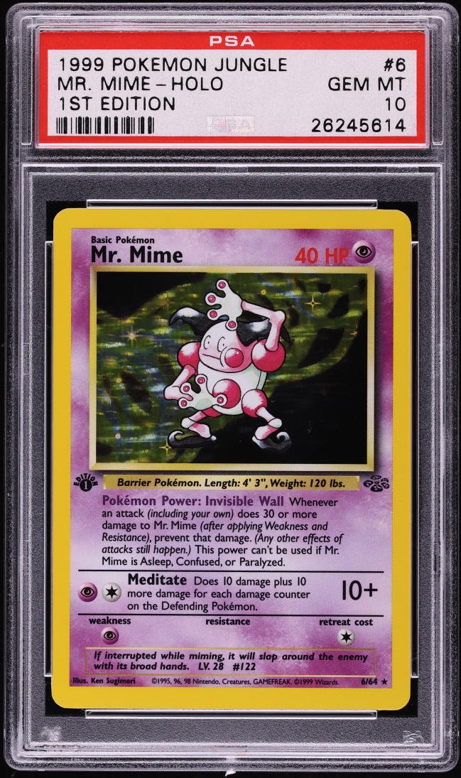 1999 Pokemon Jungle 1st Edition Holo Mr. Mime #6 PSA 10 GEM MINT