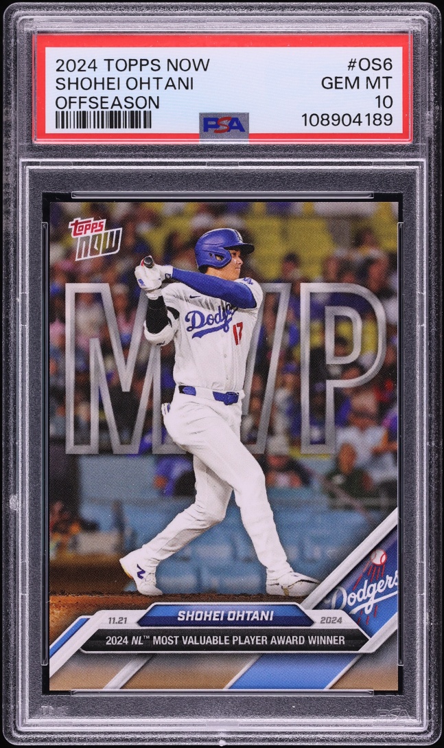 2024 Topps Now MVP Off-Season Shohei Ohtani #OS-6 PSA 10 GEM MINT