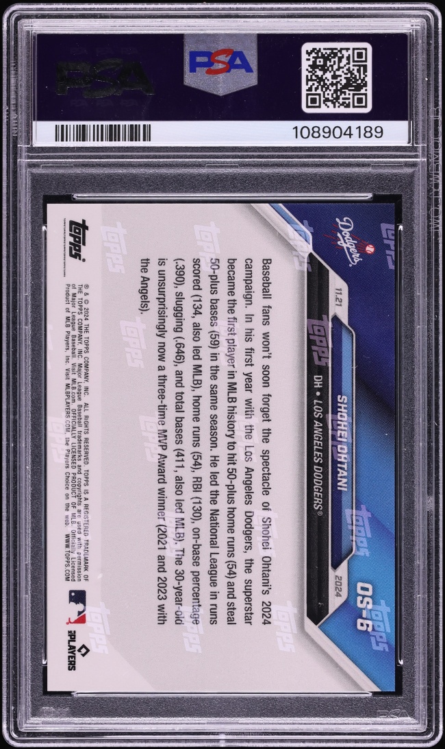 2024 Topps Now MVP Off-Season Shohei Ohtani #OS-6 PSA 10 GEM MINT