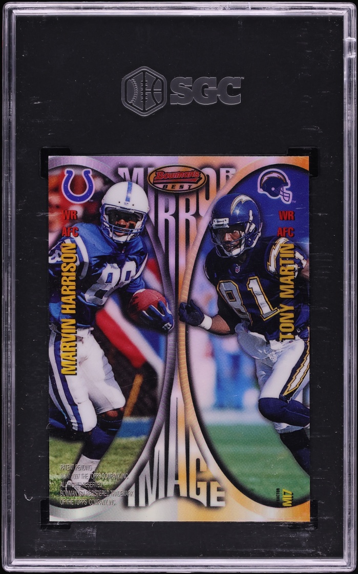 1997 Bowman's Best Mirror Image Refractor Bruce Harrison Martin Jerry Rice #MI7 SGC 10 GEM MINT
