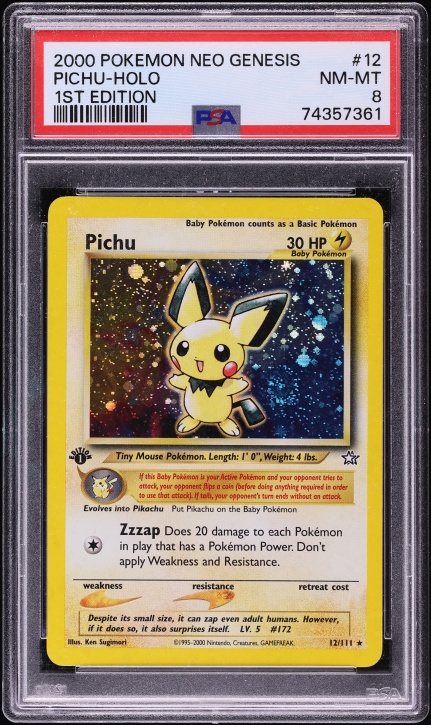 CGC MINT9 ピチュー Japanese GoldS ilver Holo 2000 Pokemon Japanese Gold Silver To A New World Holo Pichu #172