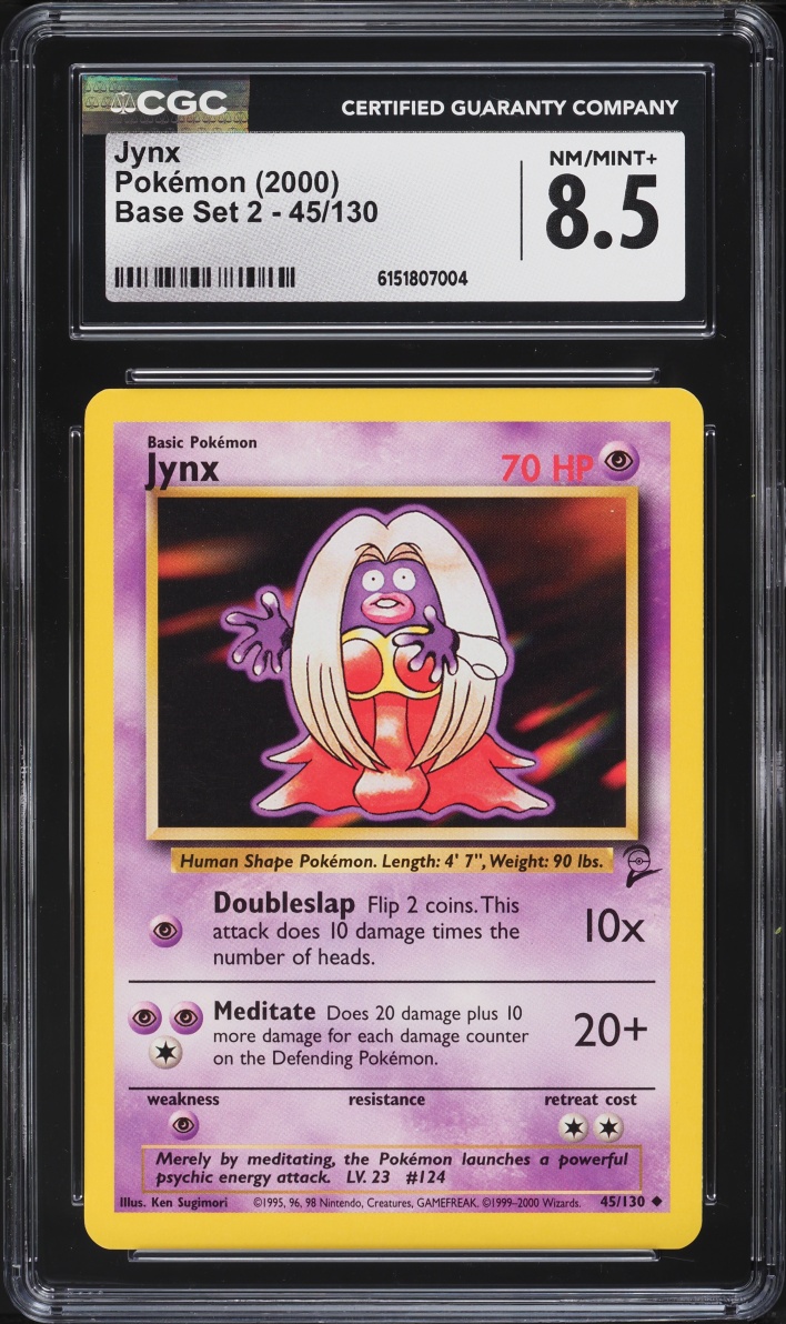 2000 Pokemon Base Set 2 Jynx #45 CGC 8.5 NM-MT+