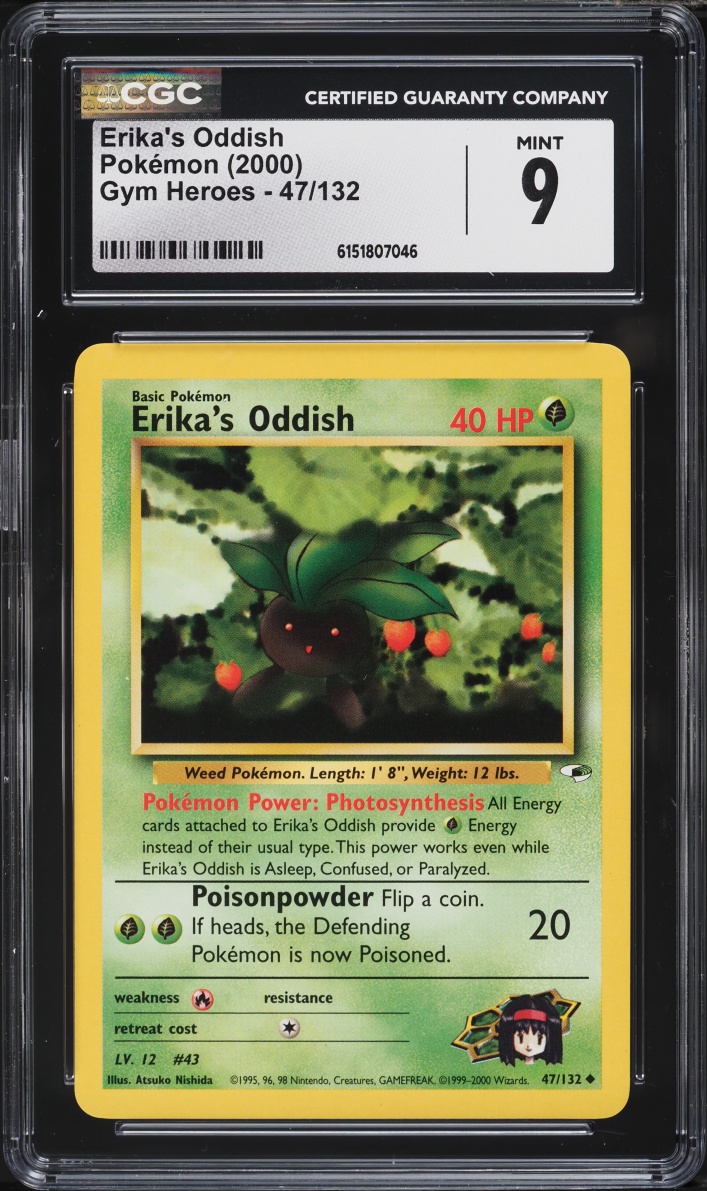 2000 Pokemon Gym Heroes Erika's Oddish #47 CGC 9 MINT