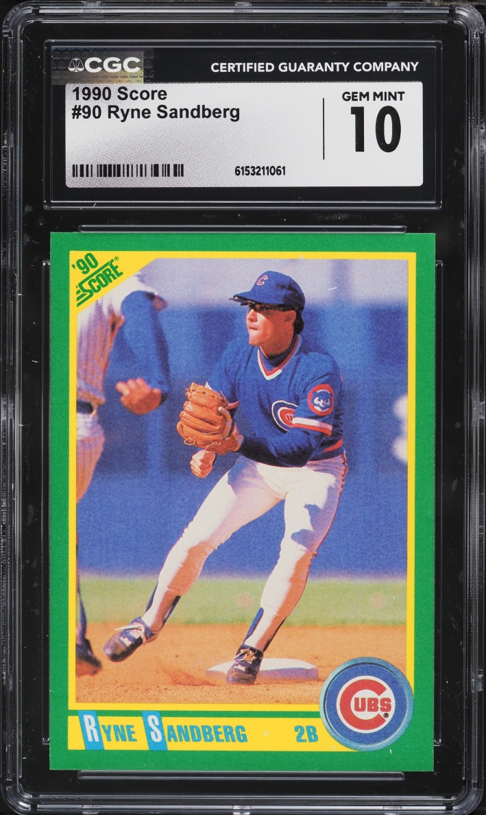 1990 Score Ryne Sandberg #90 CGC 10 GEM MINT