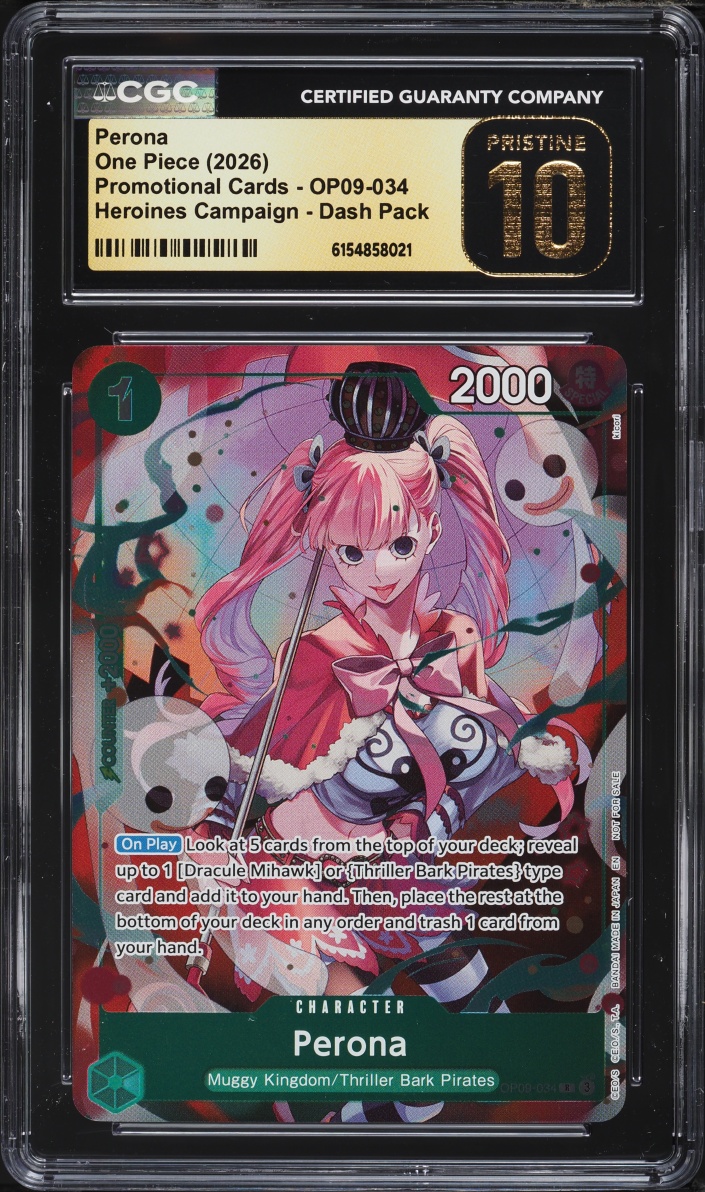 2026 One Piece Heroines Edition Alt Art Perona #OP09-034 CGC 10 PRISTINE
