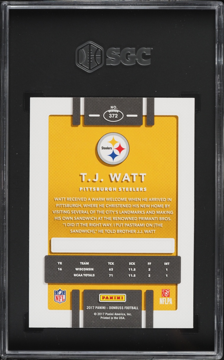 2017 Donruss TJ Watt ROOKIE #372 SGC 9 MINT