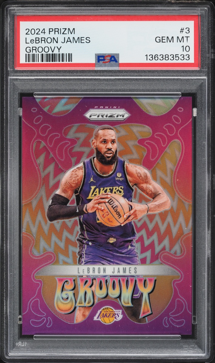 2024 Panini Prizm Groovy LeBron James #3 PSA 10 GEM MINT
