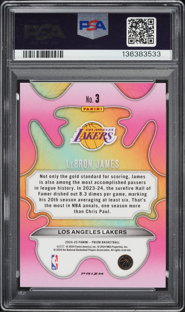 2024 Panini Prizm Groovy LeBron James #3 PSA 10 GEM MINT