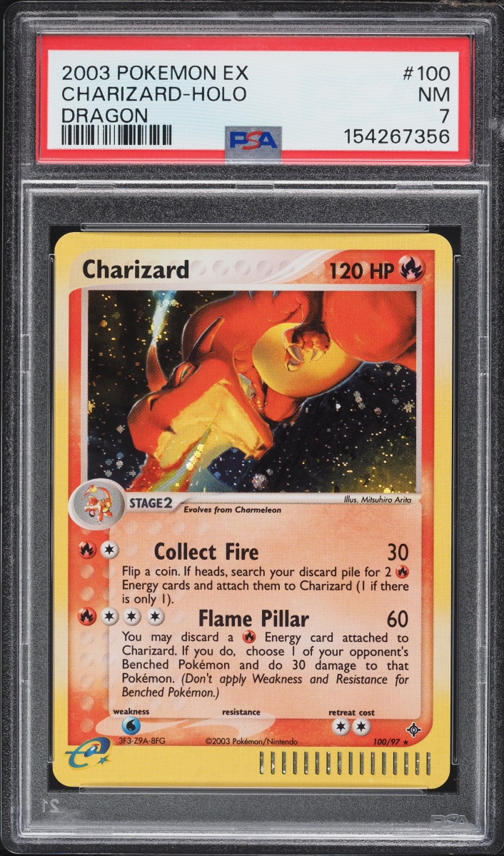 2003 Pokemon EX Dragon Holo Charizard #100 PSA 7 NRMT