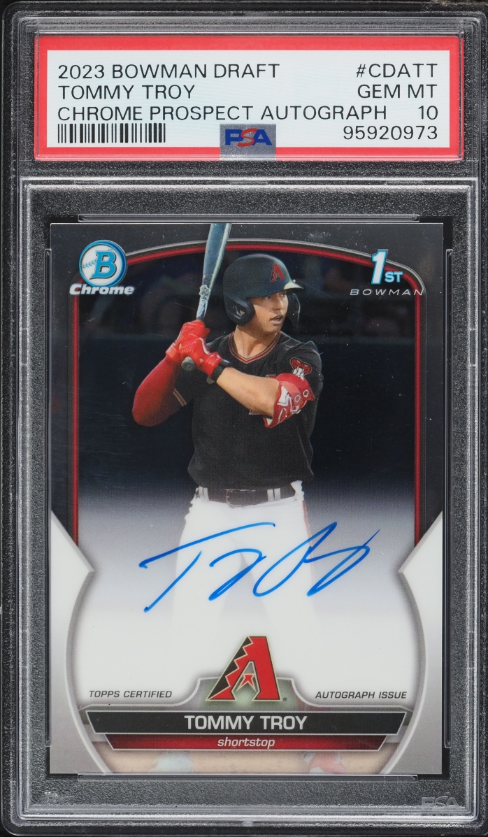 2023 Bowman Chrome Draft Tommy Troy PROSPECT AUTO #CDA-TT PSA 10 GEM MINT