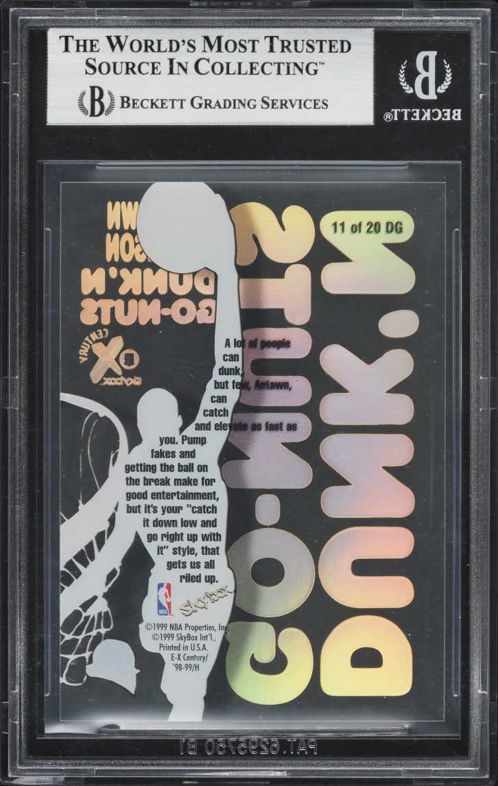 1998 Skybox E-X Century Dunk 'N Go Nuts Antawn Jamison ROOKIE #11 BGS 9 MINT