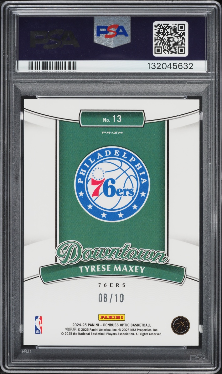 2024 Donruss Optic Downtown Gold Tyrese Maxey /10 #13 PSA 10 GEM MINT