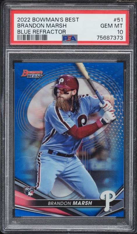 2018 Bowman Chrome Refractor Brandon Marsh ROOKIE AUTO /499 BGS