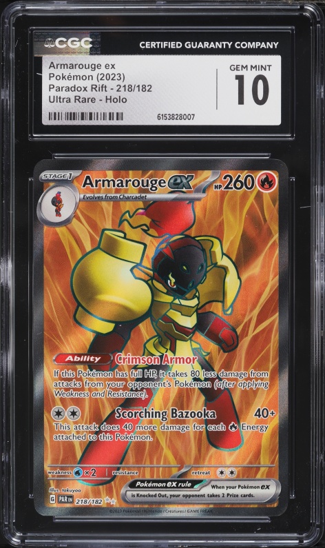 armarouge pokemon card ex 218/190 Shiny Treasure – Click and Collectables and Charcadet and Ceruledge add more fuel to the inferno as foil promo cards Armarouge EX - Paradox Rift
