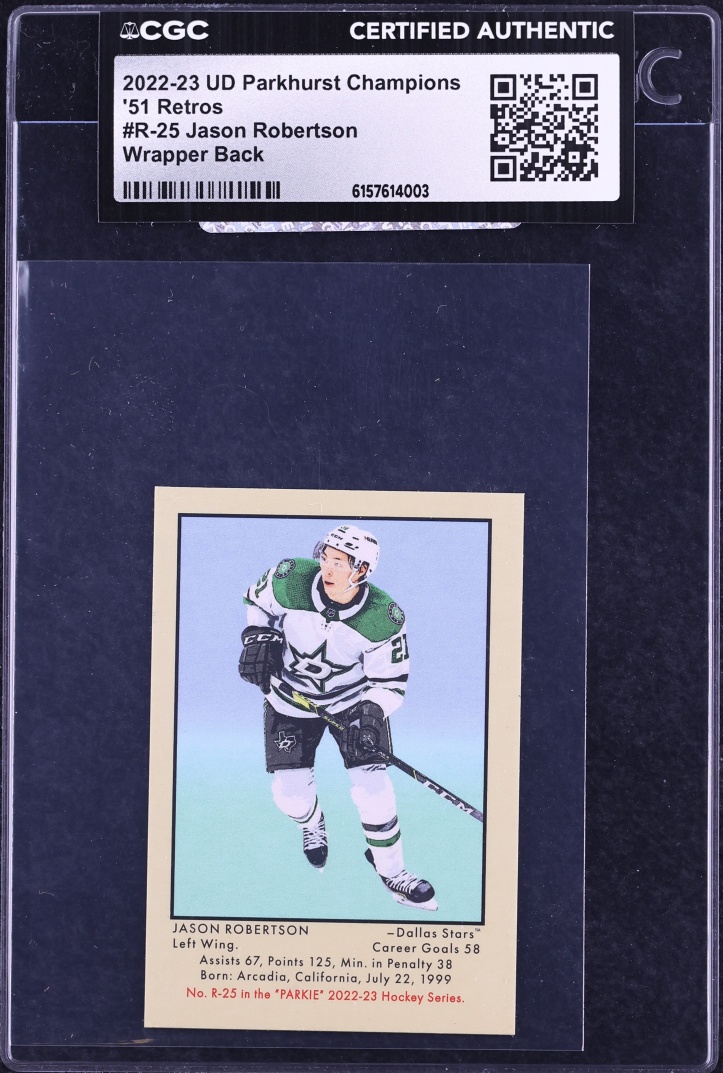 2022 Parkhurst Champions '51 Retros Wrapper Back Jason Robertson #R-25 CGC AUTH